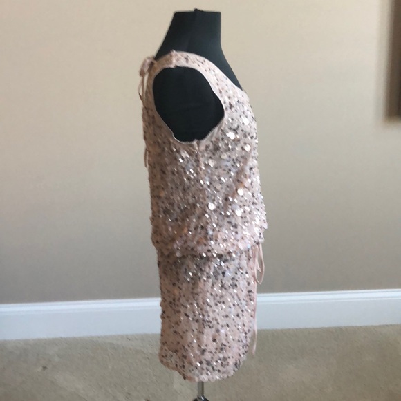 Sparkly, sequin, tie-waist mini dress - Picture 2 of 6